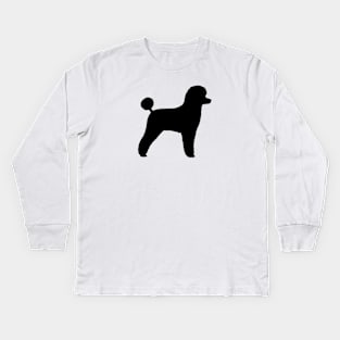 Black Toy Poodle Silhouette Kids Long Sleeve T-Shirt